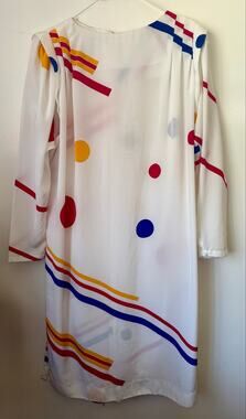 Vintage 80's La Chemise White Red Clown Core Stripe Polka Dot Dress Plus XXL 3X